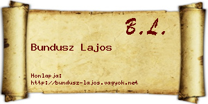 Bundusz Lajos névjegykártya